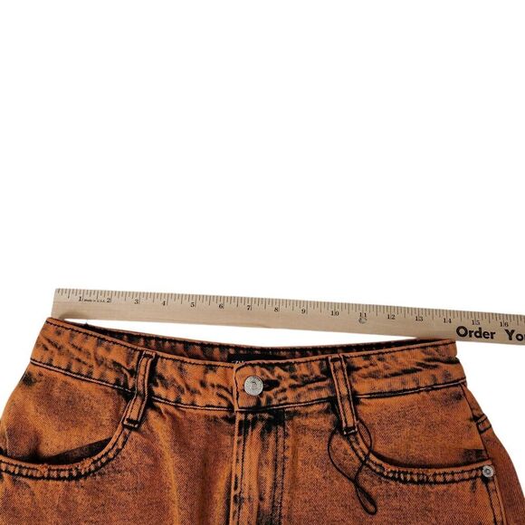 Zara Denim Skirt Womens Medium Orange Mini Bloggers Favorite Boho High-Rise NWOT - Picture 8 of 9